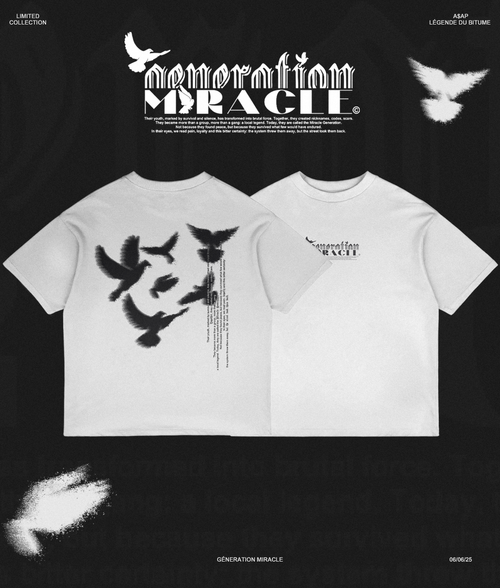 T-SHIRT "GÉNÉRATION MIRACLE" BLANC SOLO🕊️