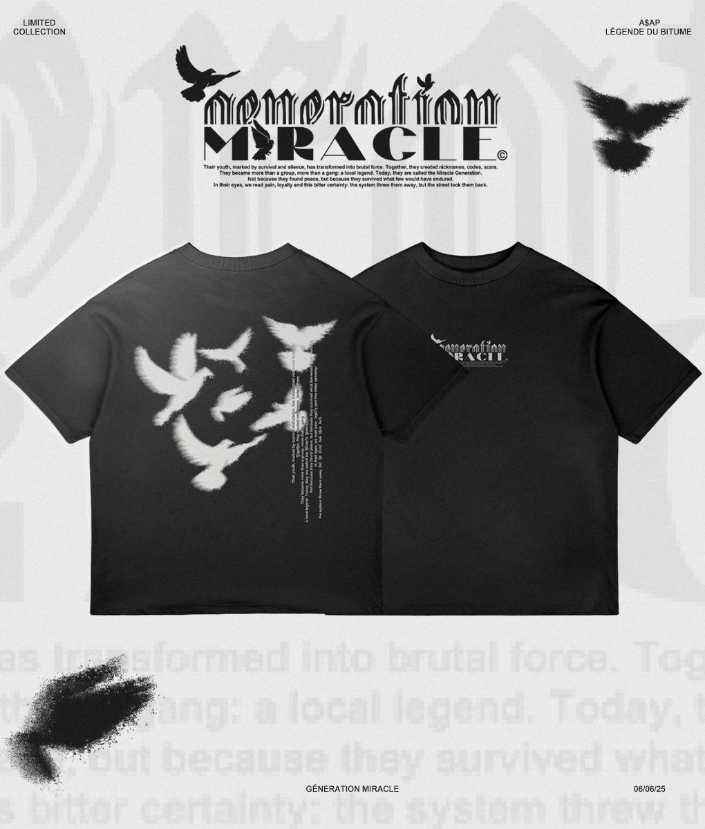 T-SHIRT "GÉNÉRATION MIRACLE" NOIR SOLO🕊️